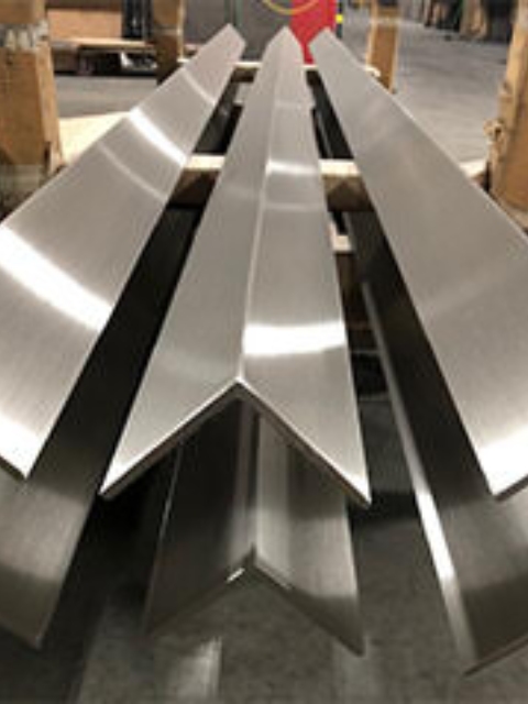 #4 Satin Brush--.25 X 4” X 4” X 240” Angle Polished Inside and Outside